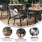 Emma and Oliver 2 Pack Rattan Indoor-Outdoor Restaurant Stack Chair with Curved Back